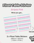 Flisat Table Stripes Pink Decal