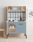 Duktig Kitchen Gingham Blue - Blue Base Decals