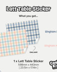 Latt Table Gingham Blue Decal