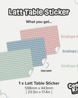 Latt Table Scallops Blue Decal