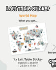 Latt Table World Map Decal