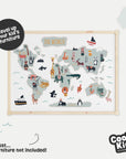 Latt Table World Map Decal