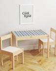 Latt Table Gingham Blue Decal